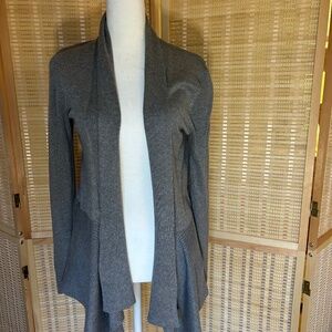 Small gray long sleeve open sweater cardigan